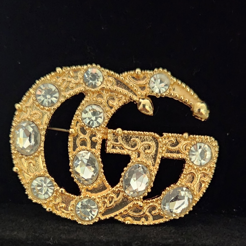 Inspired Fashion Antique Rhinestone Brooch(Gold)